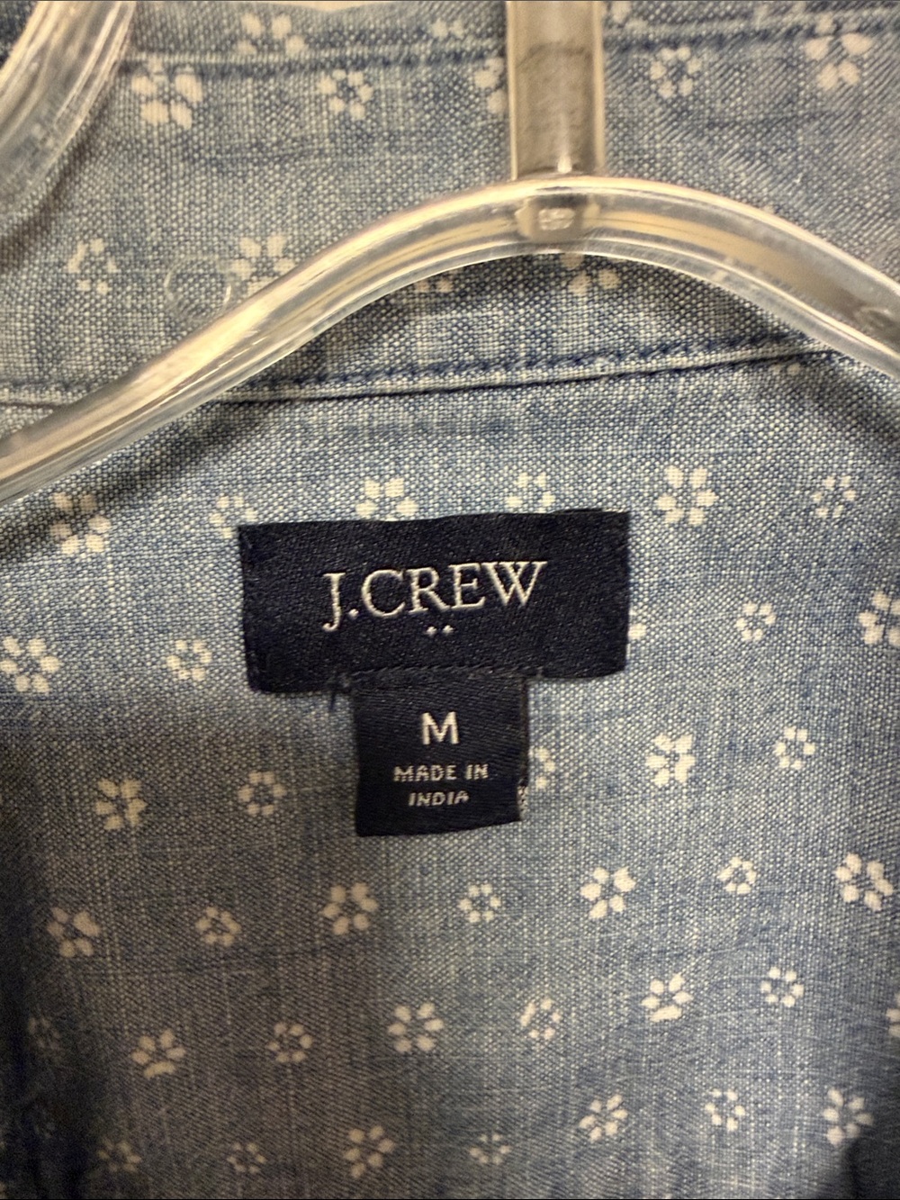 J. Crew Blue Floral-Print Chambray Button-Down Shirt - Picture 2 of 6